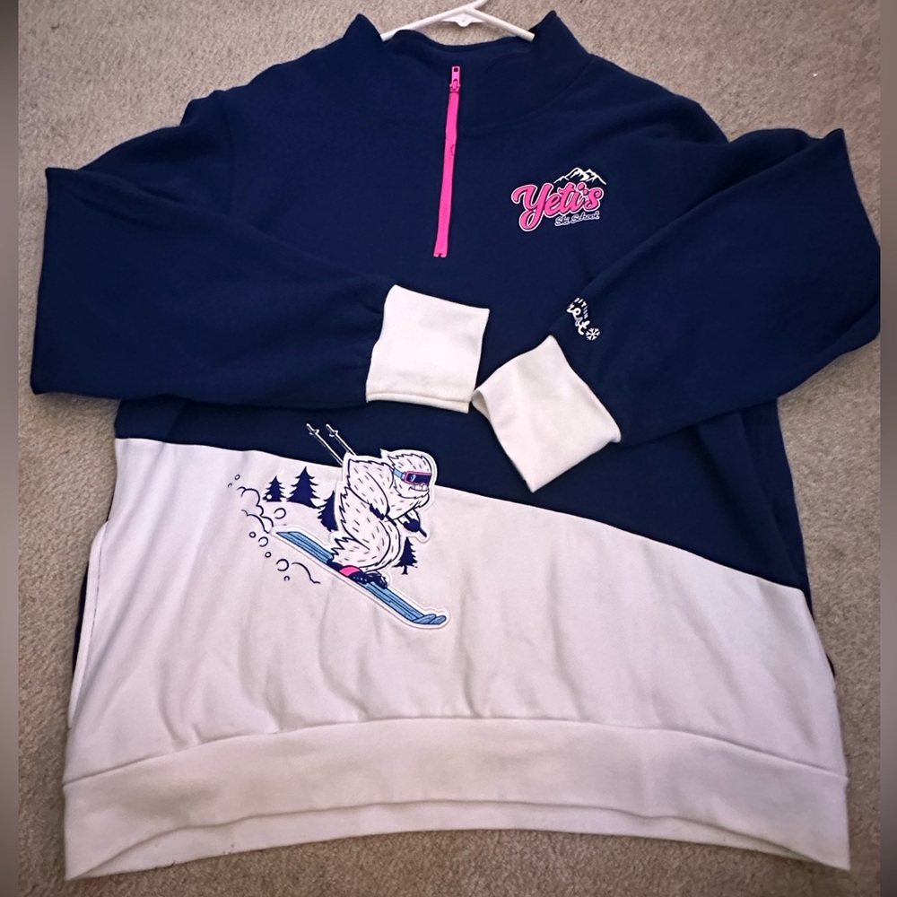 Disney Expedition Everest Yeti Ski School Half Zip Women’s Pullover size XL